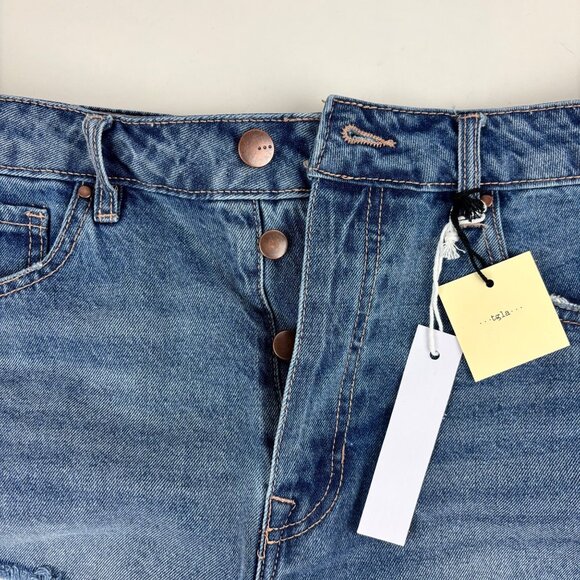 Tgla Denim Shorts Womens Size 30 High-Waisted Frayed Hem Casual Style - Picture 7 of 11